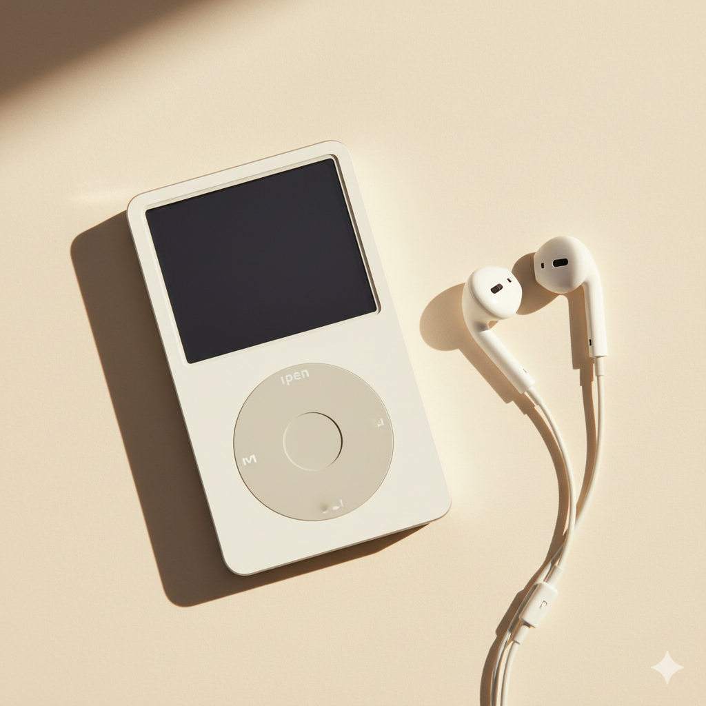 iPod with headphones